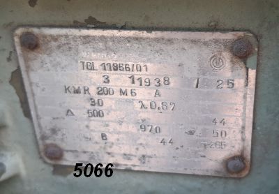 E-Motor Typenschild zu Artikel 5065